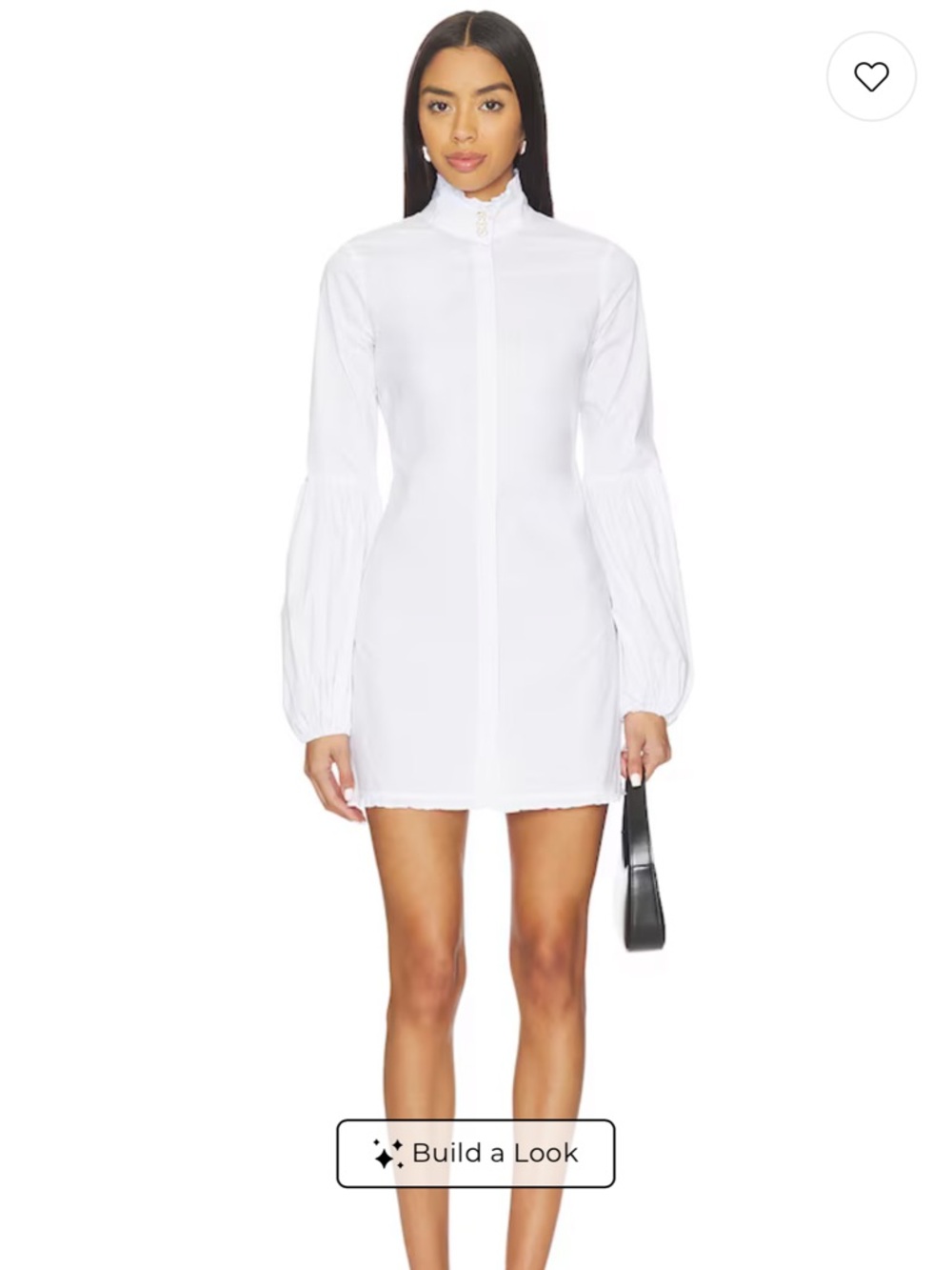 Caroline Constas White Puff-Sleeve Button-Up Shirt